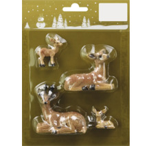 Vier Rehe als Dekoration im Set