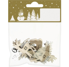 Paquet de pendentifs rennes en bois pour la décoration