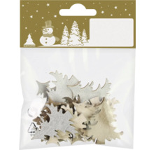 Emballage avec éléments décoratifs en forme de sapin de Noël