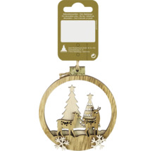 Weihnachtlicher Baumschmuck mit Hirsch- und Tannenbaum Motiven