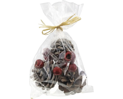 Weihnachtsdeko Zapfen mit Beeren Mix