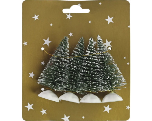 Décoration de Noël sapins de Noël 7,5 cm vert 4 pièces