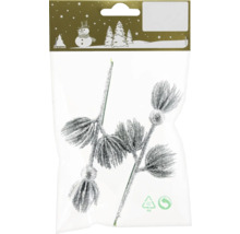 Dekozweig mit Glitzerapplikationen in Verpackung