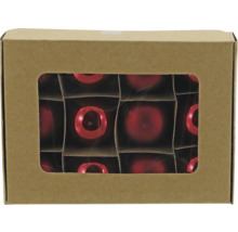 Verpackung mit roten Weihnachtskugeln