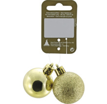 Goldene Weihnachtskugeln am Aufhänger