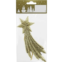 Funkelnder Baumschmuck Stern als Christbaumspitze im Verpackung