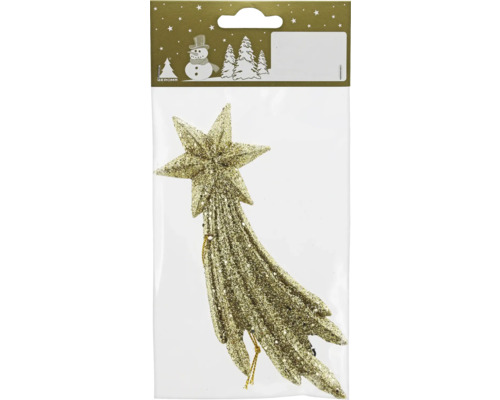 Weihnachtsdeko Sternschnuppe gold Glitzer