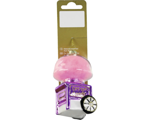 Weihnachtsdeko Hänger Zuckerwattewagen Glas pink