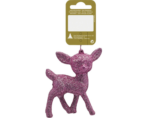 Weihnachtsdeko Hänger Bambi Glitzer rosa