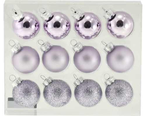 Christbaumkugeln aus Glas Ø 3 cm flieder 12 Stück