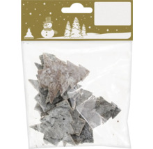 Articles de décoration avec écorce d''arbre en forme de sapin dans un emballage