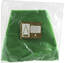 Support de sapin de Noël vert en feutre dans un emballage transparent.