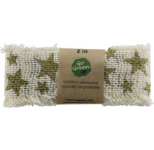 Ruban décoratif en jute avec motif étoilé, longueur 2 mètres