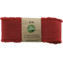 Rouleau de ruban décoratif rouge en jute, longueur 2 mètres