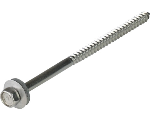 Vis en inox PRECIT sans pointe d'alésage 6,5 mm x 115 mm nues avec rondelle étanche E16 paquet = 100 pces Vis en inox PRECIT sans pointe d'alésage 6,5 mm x 115 mm nues avec rondelle étanche E16 paquet = 100 pces