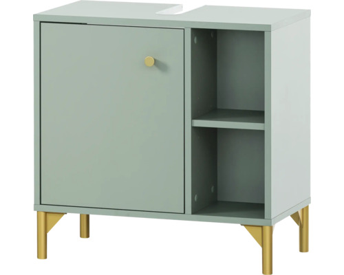 Waschbeckenunterschrank Möbelpartner Ando BxHxT 60.2x60.3x33.05 cm pistazie Waschbeckenunterschrank mit Tür, Regal und Füßen