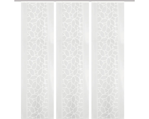 Schiebegardine 3er-Set Konturo transparent weiss 60x245 cm