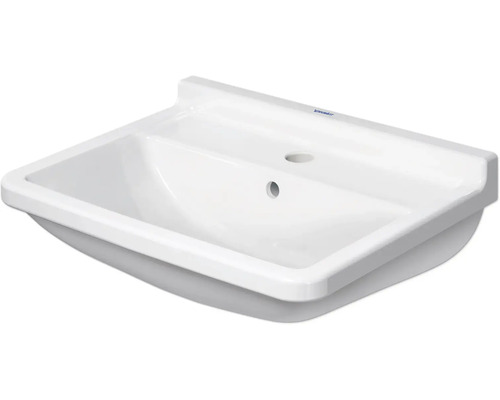Lavabo en céramique avec trou de robinet et trop-plein
