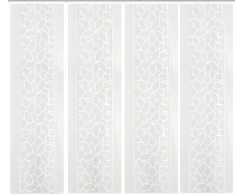 Schiebegardine 4er-Set Konturo transparent weiss 60x245 cm