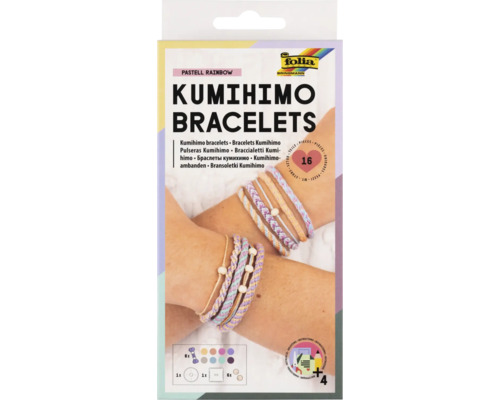 Kumihimo Bracelets Pastell Rainbow