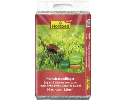 Engrais d'automne pour gazon FloraSelf Select 10 kg / 320 m² Engrais d''automne pour gazon FloraSelf, 10 kg, pour 320 mètres carrés de pelouse