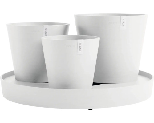 Pot de fleurs Ecopots Dubai plastique 56,5 x 56,5 x 30,7 cm blanc