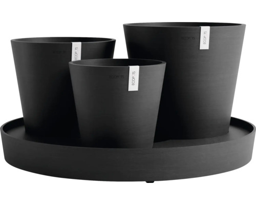 Pot de fleurs Ecopots Dubai plastique 56,5 x 56,5 x 30,7 cm gris foncé