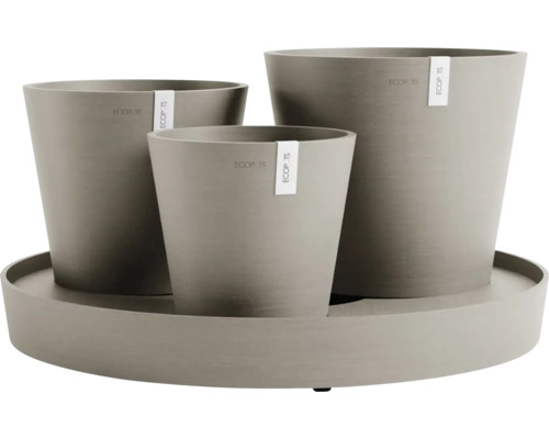 Pot de fleurs Ecopots Dubai plastique 56,5 x 56,5 x 30,7 cm brun