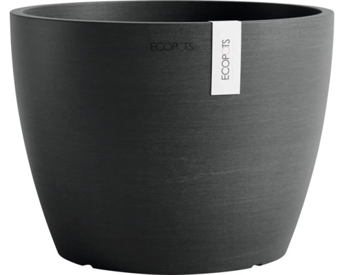 Pot de fleurs Ecopots Stockholm plastique Ø 21,5 cm 23,3 x 23,3 x 17,7 cm gris foncé