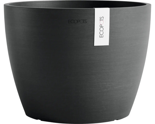 Pot de fleurs Ecopots Stockholm plastique Ø 28,7 cm 31 x 31 x 23,5 cm gris foncé