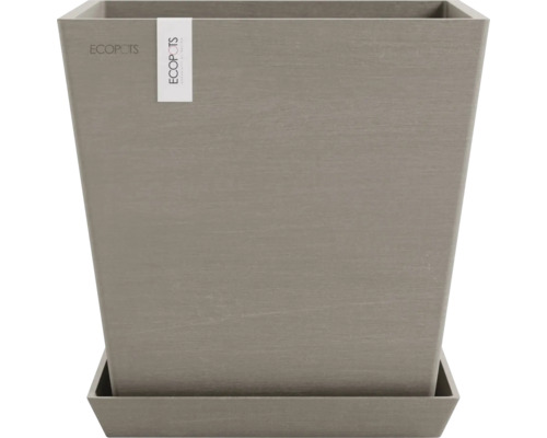 Quadratischer Pflanztopf aus Kunststoff mit Untersetzer