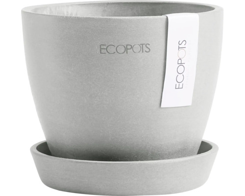 Pot de fleurs Ecopots Antwerp Mini plastique Ø 10,1 cm 11,5 x 11,5 x 10,1 cm blanc gris