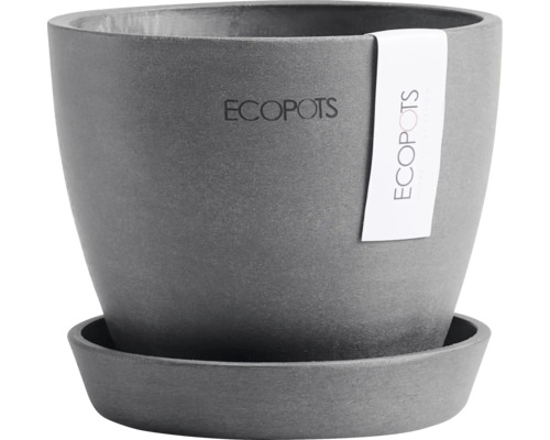 Blumentopf Ecopots Antwerp Mini Kunststoff Ø 10,1 cm 11,5 x 11,5 x 10,1 cm grau