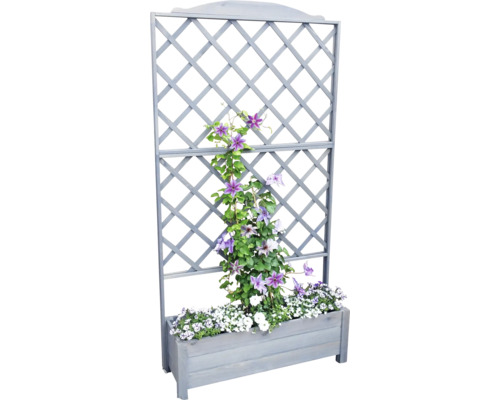 Jardinière avec treillis pour plantes Botanica promadino bois 110 x 32 x 210 cm gris Jardinière avec treillis et plantes