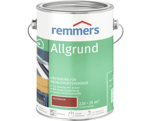 Sous-couche Allgrund Remmers bordeaux 2.50 l Remmers Allgrund Primaire d''adhérence pour supports difficiles, 2,5 litres