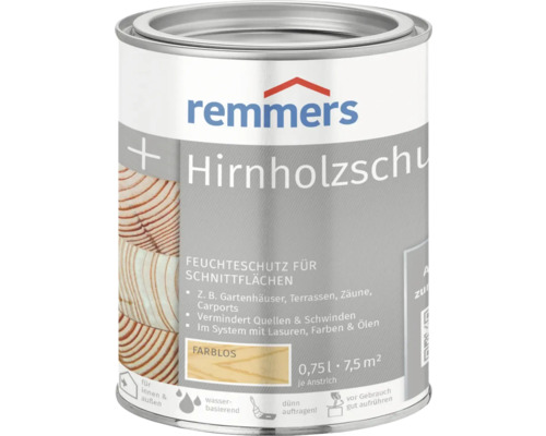 Remmers Hirnholzschutz Versiegelung farblos 750 ml Remmers Hirnholzschutz Farblos, 0,75 Liter Dose zum Schutz von Schnittflächen