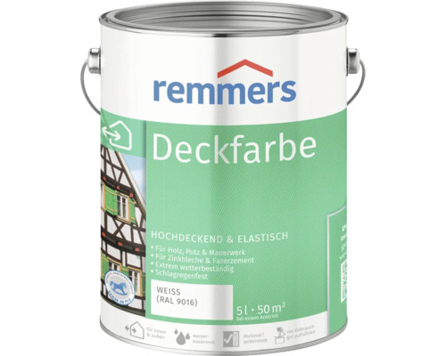 Peinture couvrante pour bois Remmers RAL 9016 blanc 5 l