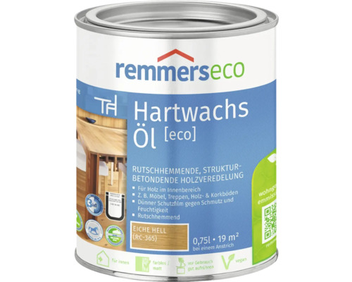 Remmers eco Hartwachsöl eiche hell 750 ml Dose Hartwachsöl Eiche hell von Remmers Eco für den Innenbereich