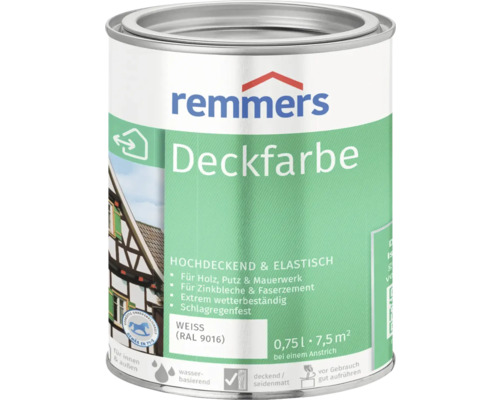 Peinture couvrante pour bois Remmers RAL 9016 blanc 750 ml