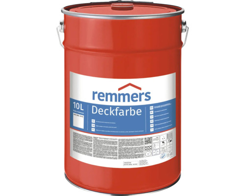 Peinture couvrante pour bois Remmers blanc RAL 9016 10 l Peinture couvrante Remmers dans un seau de 10 litres