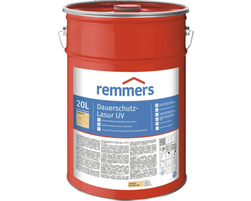 Lasure de protection anti-UV longue durée Remmers incolore 20 l Remmers Dauerschutz Lasur UV Lasure pour bois en seau de 20 litres