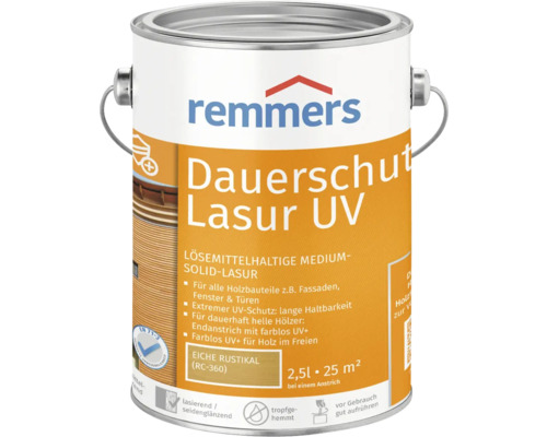 Lasure de protection anti-UV longue durée Remmers chêne rustique 2.5 l