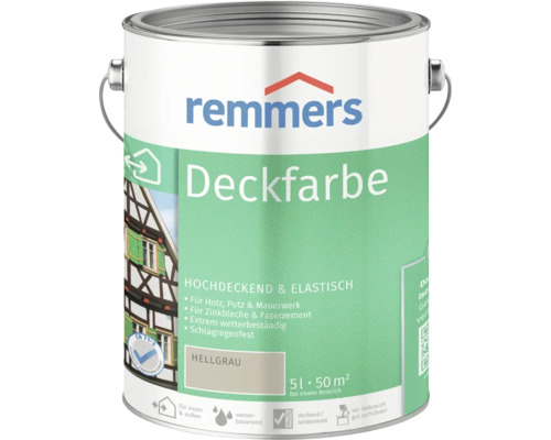 Peinture couvrante pour bois Remmers gris clair 5 l