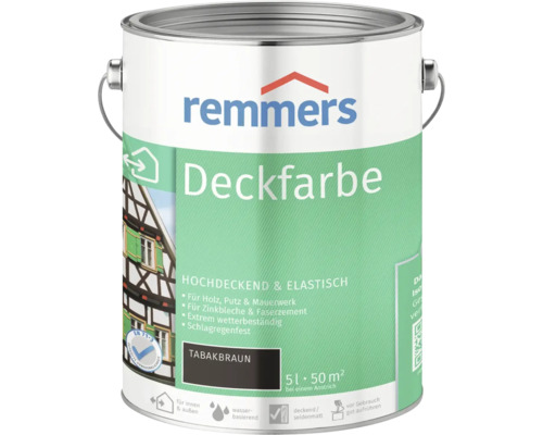Peinture couvrante pour bois Remmers brun tabac 5 l Pot de peinture Remmers couleur tabac