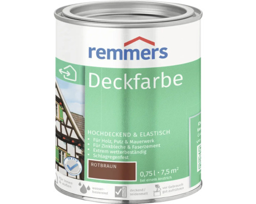 Peinture couvrante pour bois Remmers bordeaux 750 ml Remmers Deckfarbe, un récipient de peinture pour l''intérieur et l''extérieur