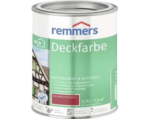 Remmers Deckfarbe Holzfarbe schwedenrot 750 ml Remmers Deckfarbe im Farbeimer für den Innen- und Aussenbereich