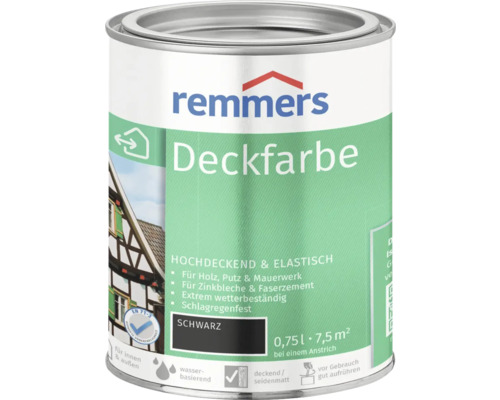 Remmers Deckfarbe Holzfarbe schwarz 750 ml Remmers Deckfarbe, ein Farbbehälter für den Innen- und Außenbereich