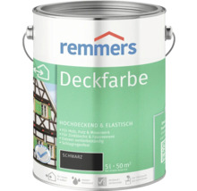 Remmers peinture couvrante noire, pot de 5 litres pour bois, crépi et maçonnerie