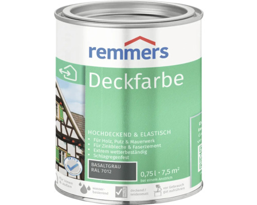 Peinture couvrante peinture pour bois Remmers gris basalte 750 ml