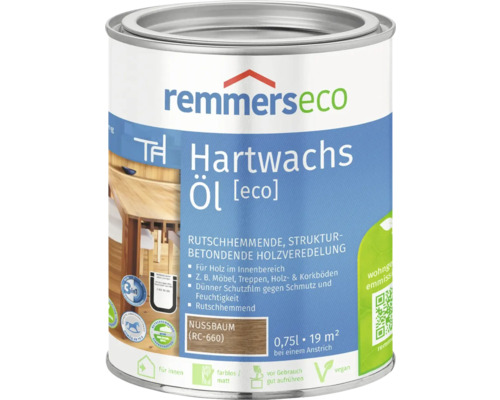 Remmers eco Hartwachsöl nussbaum 750 ml Remmers Eco Hartwachs Öl Nussbaum in einer Dose